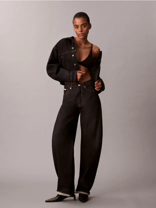 RESIN RINSE High Rise Barrel Jeans