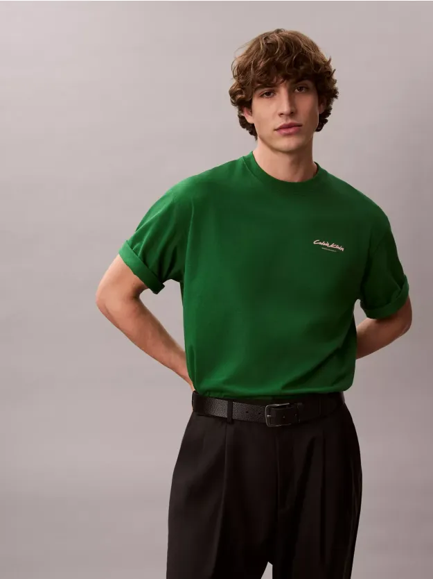 Formal Garden Flocked Logo Graphic Relaxed T-Shirt