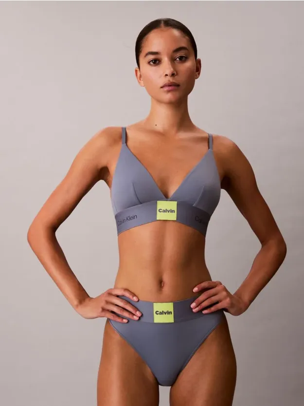 Metro Grey Unlined Triangle Bra - Calvin Klein Graphic
