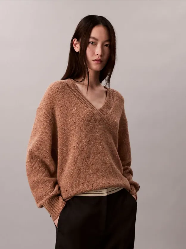 Wholegrain Chunky Relaxed V Neck Sweater
